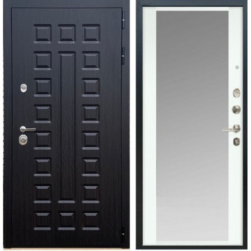 Входная дверь - Сенатор с зеркалом белый 1,8 мм (АРС-5 new)
