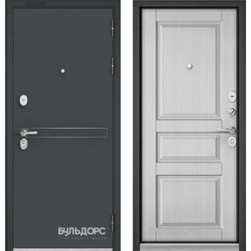 Входная дверь - Бульдорс STANDART 90 Черный шелк D4 / ларче белый9SD-2