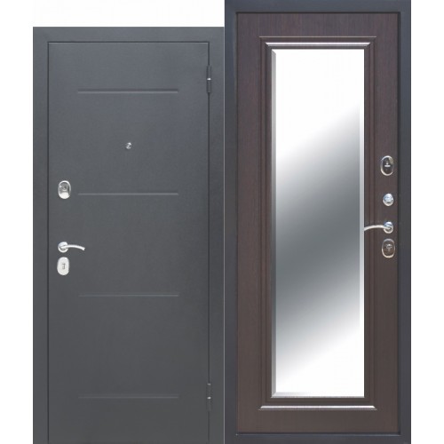 Входная дверь - 7,5 см GARDA Серебро Зеркало Фацет Венге